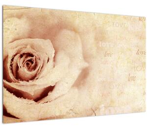 Tablou - floare de trandafir pentru îndrăgostiți (90x60 cm)