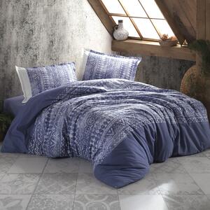 Lenjerie de pat dublu Bumbac 100% Ranforce 4 piese king size 240 x 260 cm, Moderna, Mov, Clasy COZA V2