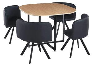 Set masa cu 4 scaune BEVIS NEW, stejar/negru