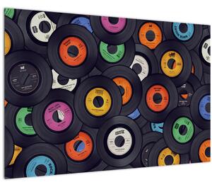 Tablou - plăci de gramofon (90x60 cm)