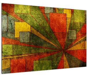 Tablou cu abstracție geometrică (90x60 cm)