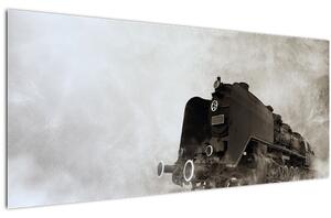 Tablou - Tren în ceață (120x50 cm)