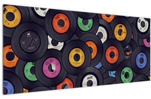 Tablou - plăci de gramofon (120x50 cm)
