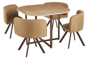 Set masa cu 4 scaune BEVIS NEW, stejar/maro