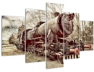 Tablou cu locomotivă istorică (150x105 cm)