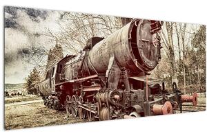 Tablou cu locomotivă istorică (120x50 cm)