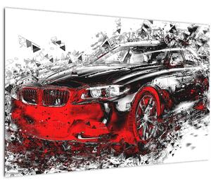 Tablou - Mașina pictată în acțiune (90x60 cm)