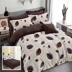 Lenjerie de pat dublu bumbac Finet 6 piese 220 x 240 cm, Modern, Bej Maro, Ralex Pucioasa M230