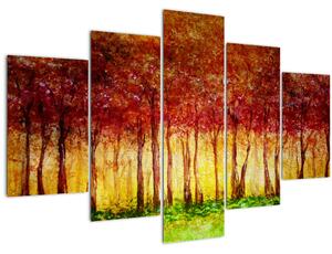 Tablou - Pictura pădurii cu frunziș (150x105 cm)