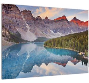 Tablou pe sticlă - Peisaj montan din Canada (70x50 cm)