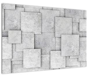 Tablou - Abstracție cu faianță de beton (90x60 cm)