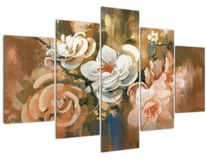 Tablou -Buchet de flori pictat (150x105 cm)