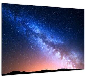 Tablou pe sticlă -Frumusețea stelelor de noapte (70x50 cm)