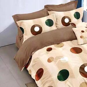 Lenjerie de pat dublu bumbac Finet 6 piese cu elastic la cearsaf 180 x 200 cm, Modern, Maro Bej, Ralex Pucioasa HF6P68