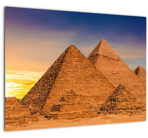 Tablou pe sticlă - Piremidele din Egipt (70x50 cm)