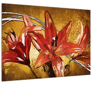 Tablou cu flori de crini (70x50 cm)