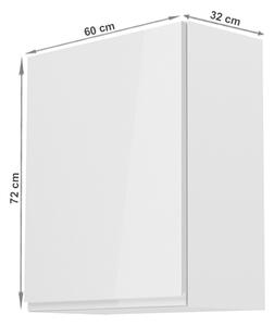 Dulap superior de bucătărie G601F Aurellia (alb + alb lucios) (S). 1015735