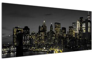 Tablou cu metropolă nocturnă (120x50 cm)