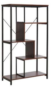 Biblioteca NET A, nuc/negru, PAL laminat/metal, 85x35x163 cm