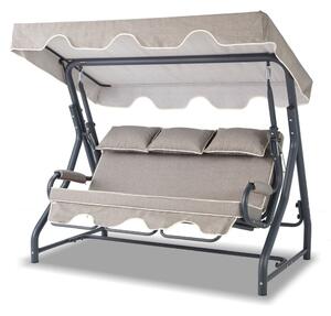 Balansoar cu 3 locuri Salvia Gri 200x165x110 cm