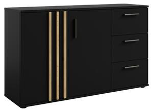 Comoda, 2D3S, neagra stejar artisan, TOLIS TYP 3