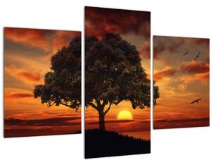 Tablou cu pomi și apus de soare (90x60 cm)