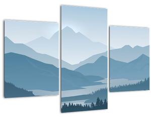 Tablou - Munții cu privirea graficeanului (90x60 cm)