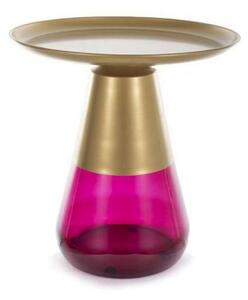Masuta cafea TIFFANY A GOLD, roz/auriu, metal/sticla, 50x52 cm