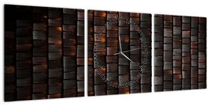 Tabloul abstract modern (cu ceas) (90x30 cm)