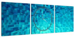 Tabloul - cuburi abstracte (cu ceas) (90x30 cm)