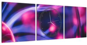 Tablou abstract mov (cu ceas) (90x30 cm)