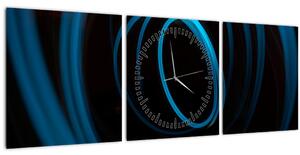 Tablou cu linie albastră (cu ceas) (90x30 cm)
