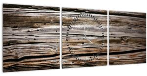 Tablou - lemnele de sezon (cu ceas) (90x30 cm)