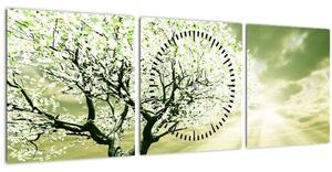 Tabloul cu pomul înflorit (cu ceas) (90x30 cm)