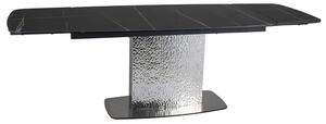 Masa extensibila MONCLER, negru/crom, sticla/ceramica/metal, 160/240x95x76 cm