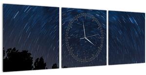 Tabloul cu cerul nocturn (cu ceas) (90x30 cm)