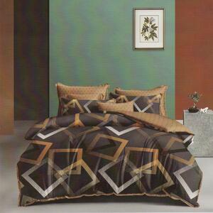 Lenjerie de pat dublu bumbac Finet 6 piese 220 x 240 cm, Modern, Maro, Ralex Pucioasa M280