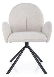 Scaun rotativ PLANET, bej/negru, stofa clasia/metal, 60x46x88 cm
