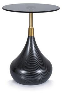 Masuta TAURUS, negru/auriu, sticla/metal, 40x40x54 cm