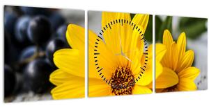 Tablou cu flori galbene (cu ceas) ()