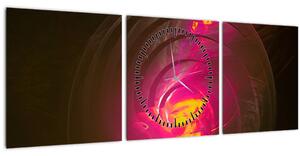 Tablou - abstacție cu spirala (cu ceas) (90x30 cm)