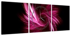 Tablou - abstracția în roz (cu ceas) (90x30 cm)
