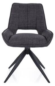 Scaun rotativ TELLO, gri inchis/negru, stofa clasica/metal, 54x46x84 c