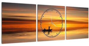 Tablou - cu barca (cu ceas) (90x30 cm)