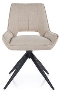 Scaun rotativ TELLO, bej deschis/negru, stofa clasica - Bjorn 24/metal, 54x46x84 cm