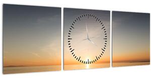 Tablou - caiac pe mare (cu ceas) (90x30 cm)