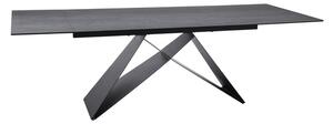 Masa extensibila WESTIN, sticla/ceramica/metal, negru/gri, 160-240x90x77 cm