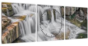 Tablou cu cascade (cu ceas) (90x30 cm)