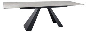 Masa extensibila SALVADORE, crem/negru, sticla/ceramica/metal, 160/240x90x77 cm