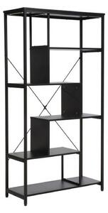 Biblioteca NET B, negru, PAL laminat/metal, 75x35x132 cm